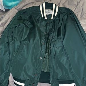 Green and white blazer